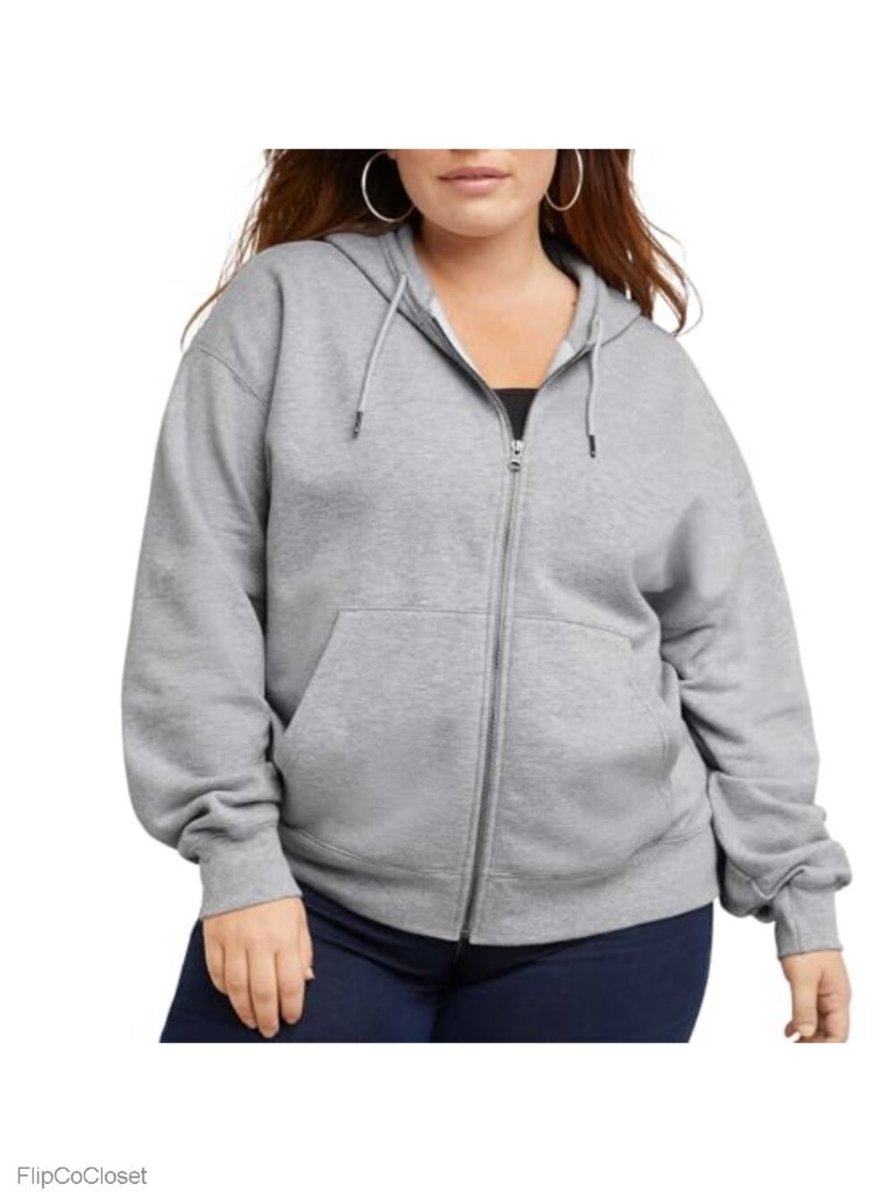 Women's Full-Zip Hoodie Cotton-Rich Fleece Sweatshirt